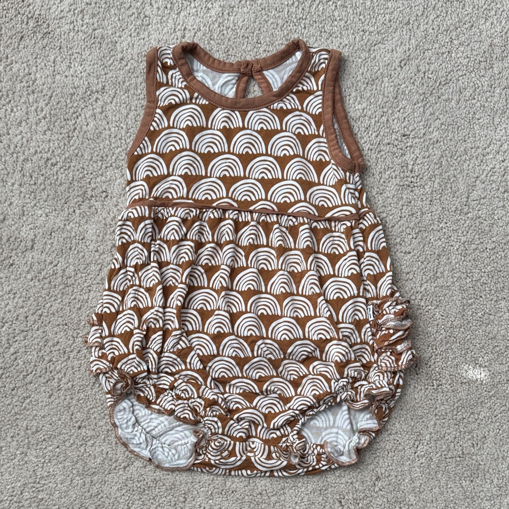 Little Sleepies Rust Rainbow Bubble Romper